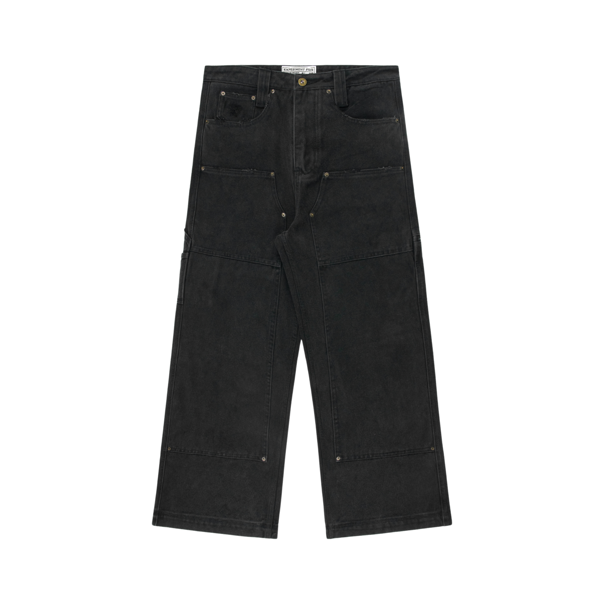 Double Knee Carpenter Trouser Washed Black