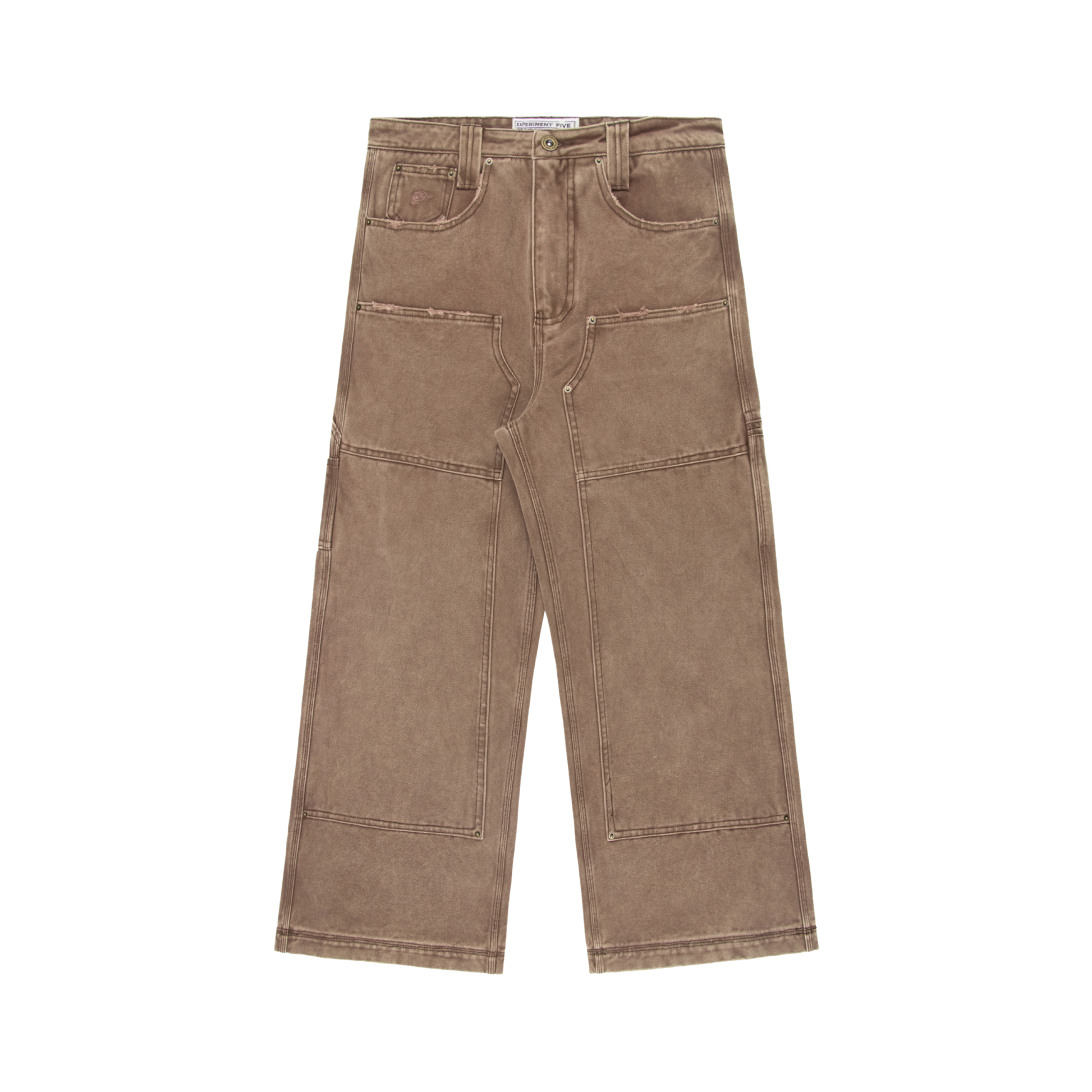 Double_Knee_Carpenters_Brown Experiments Five Double Knee Sweatpants Washed Brown